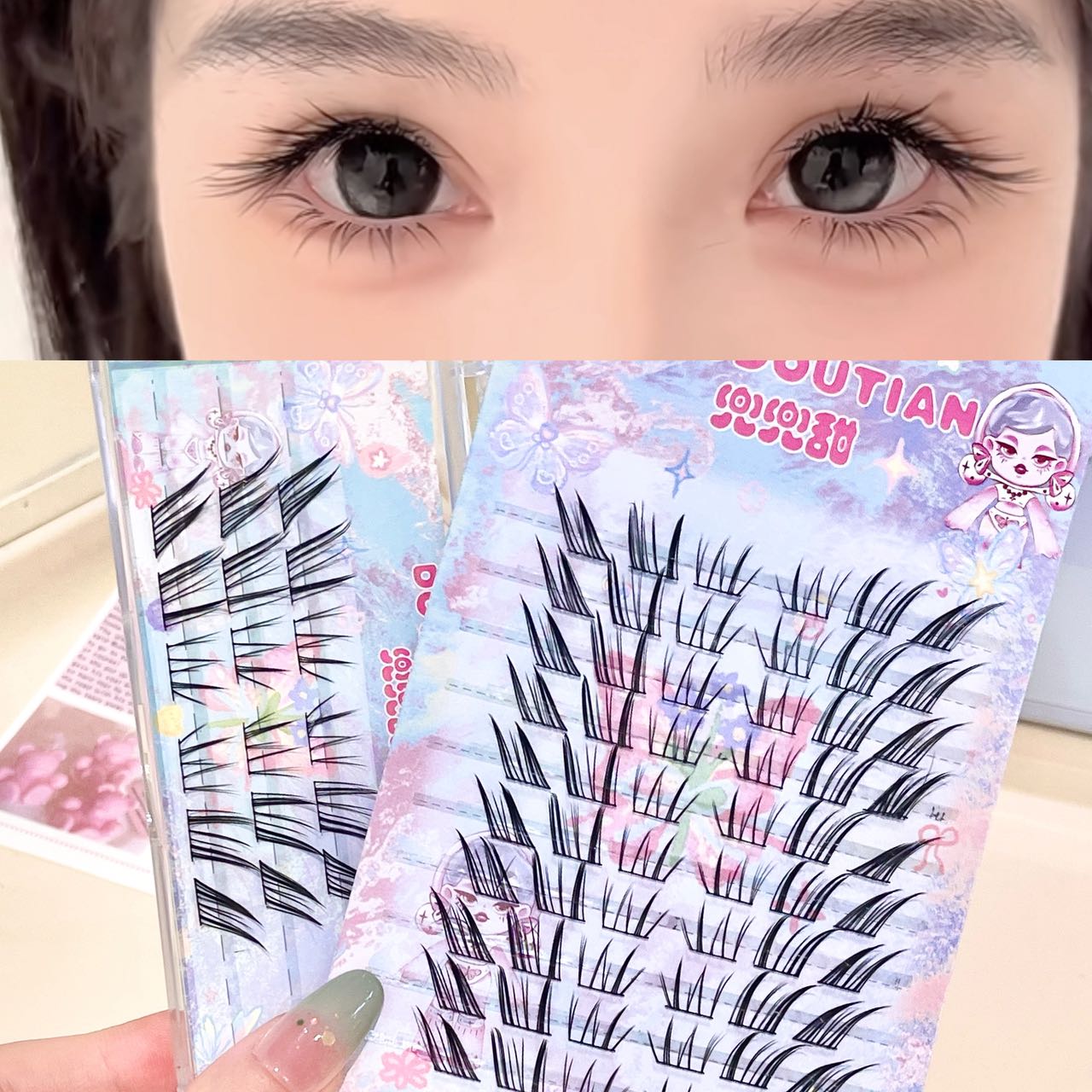 Eyelash Extension Natural - Doudoutian Cool Cat Eğimli Takma Kirpikler