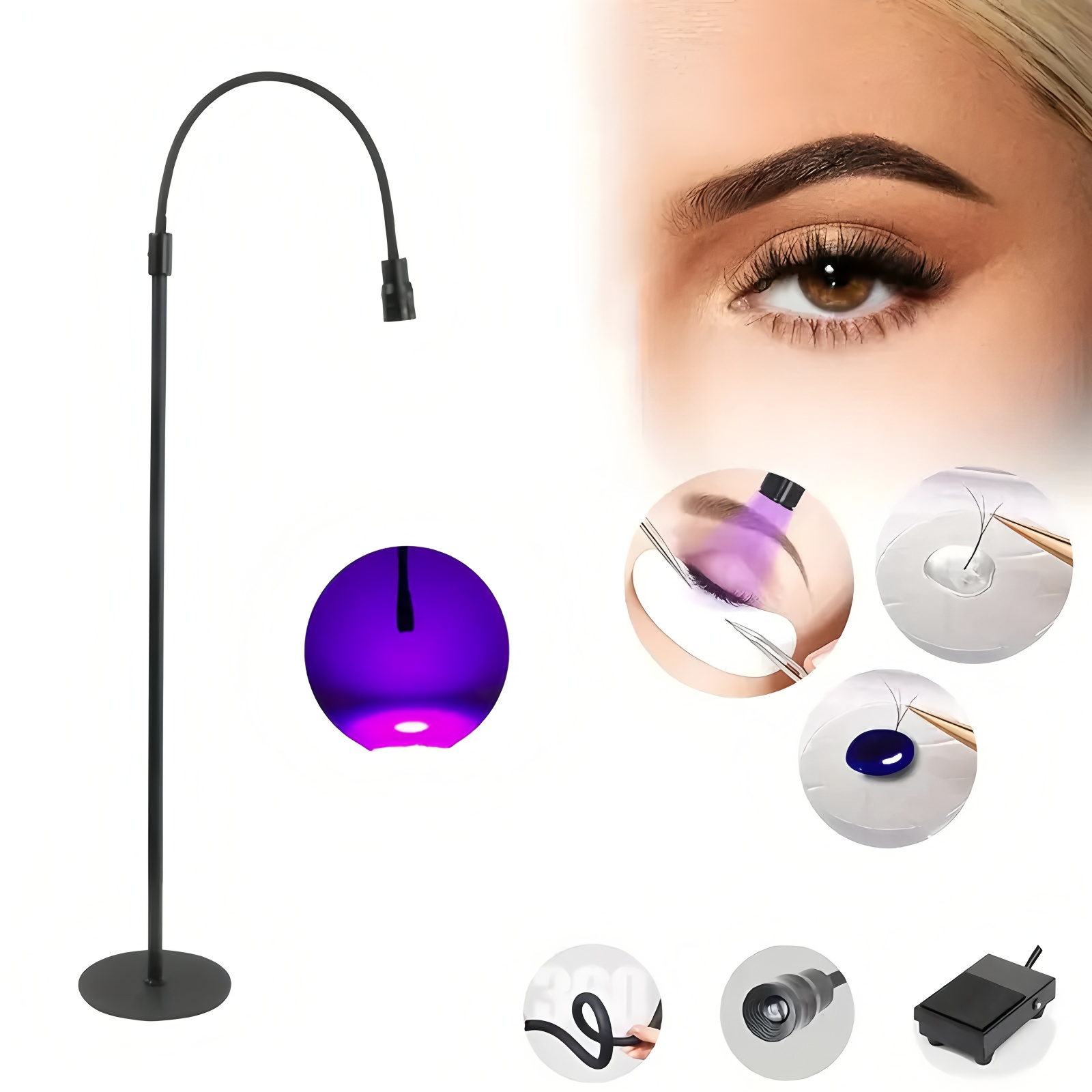 Eyelash Extension Led - LED 5W Kirpik Işığı, Pedal Anahtarlı