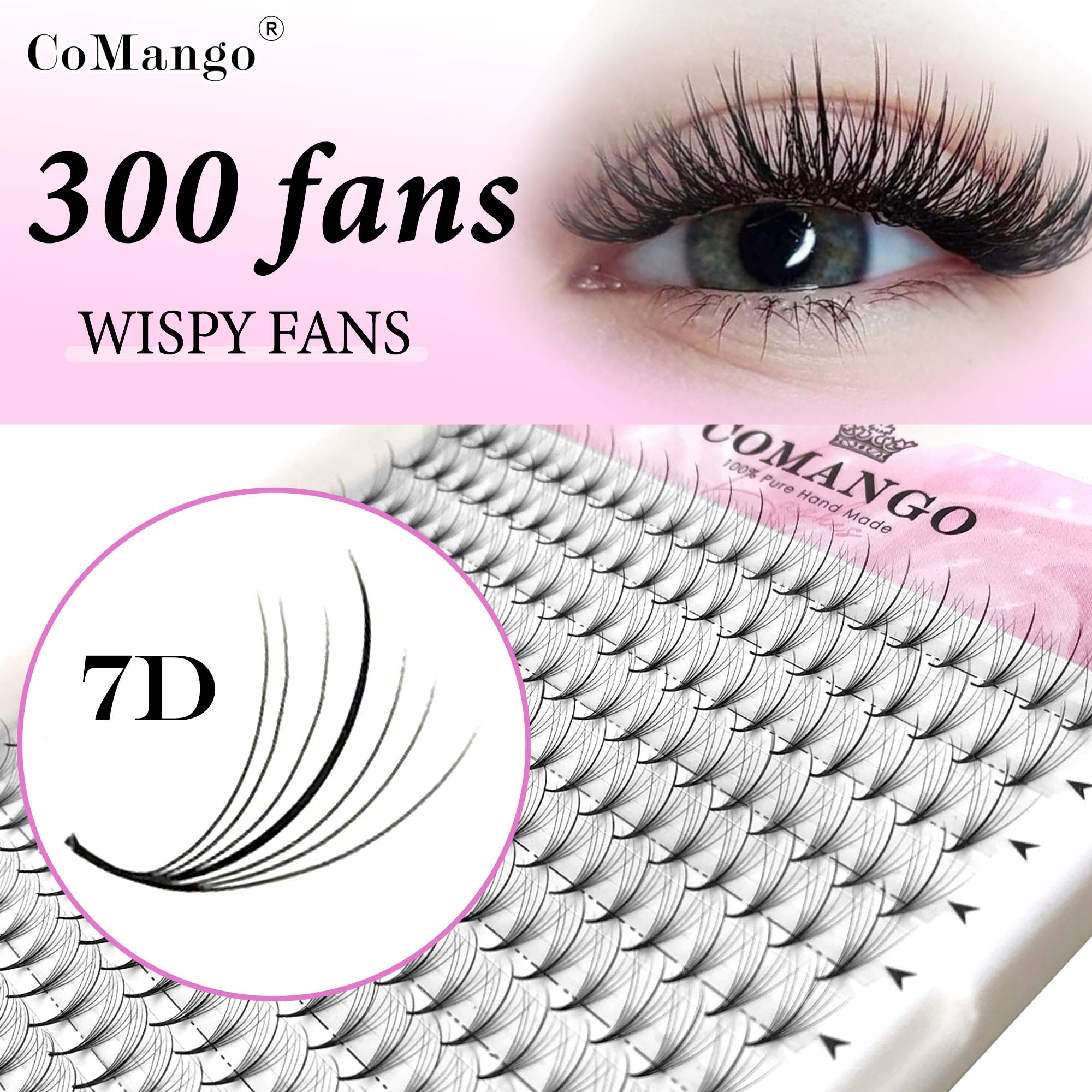 Eyelash Extension Hybrid - CoMango 7D Wispy Premade Fanlar Kirpik